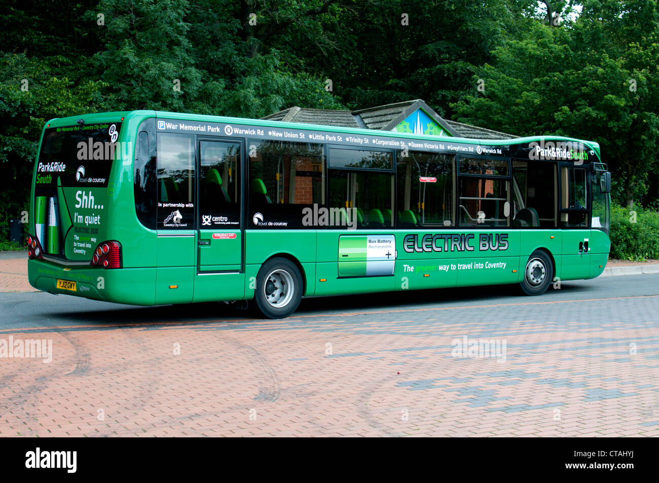 Coventry Park and Ride electric bus Stock Photo
