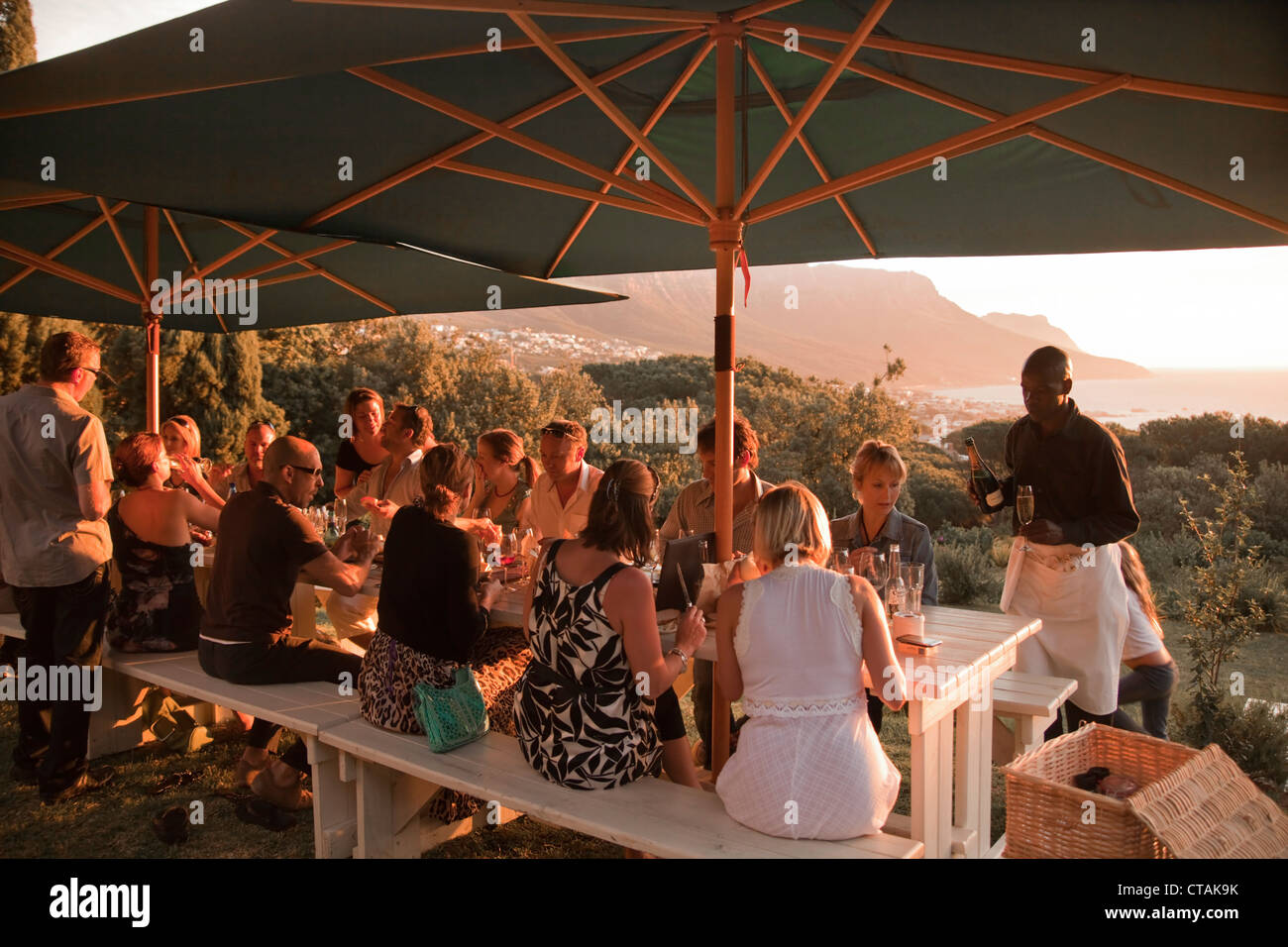 Picnic Ground of Restaurant Roundhouse, Camps Bay, Cape Town, Western Cape, South Africa, RSA, Africa Stock Photo