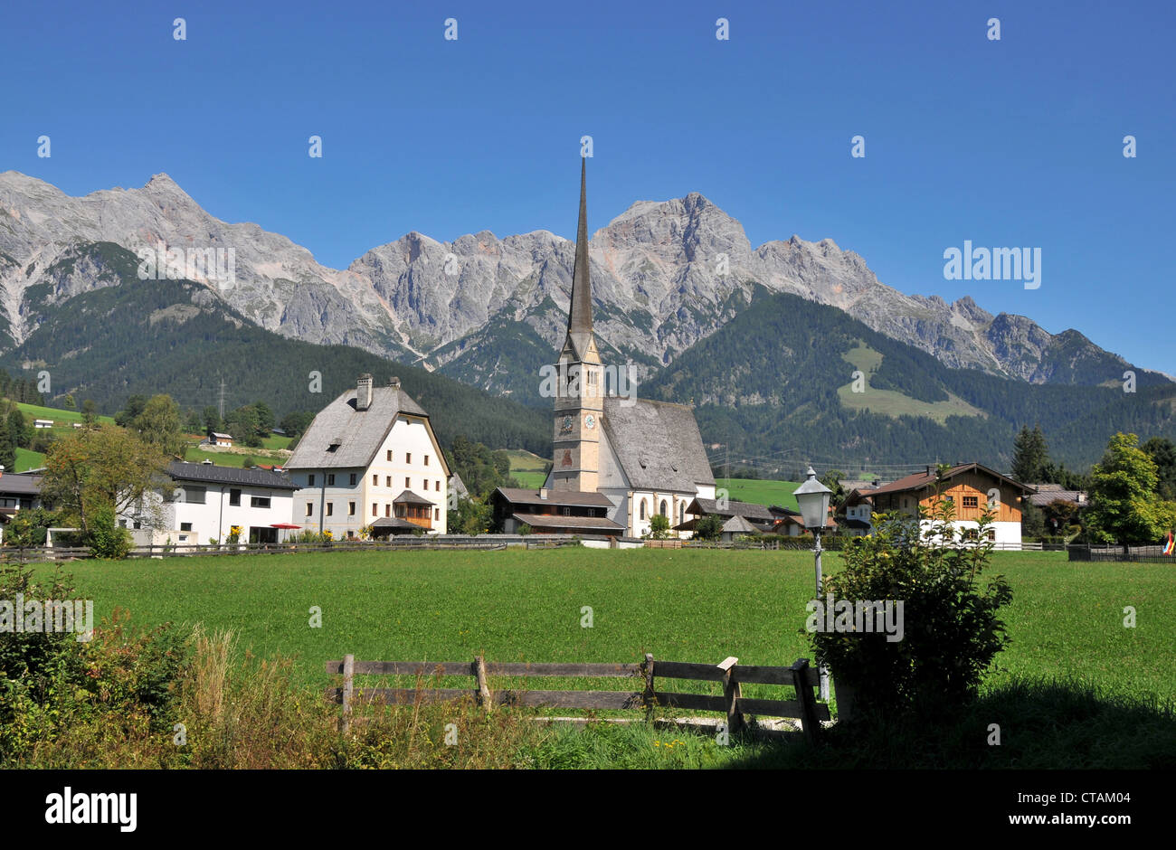 Parish church in Maria Alm at Hochkoenig, Pinzgau, Salzburg-land, Austria Stock Photo