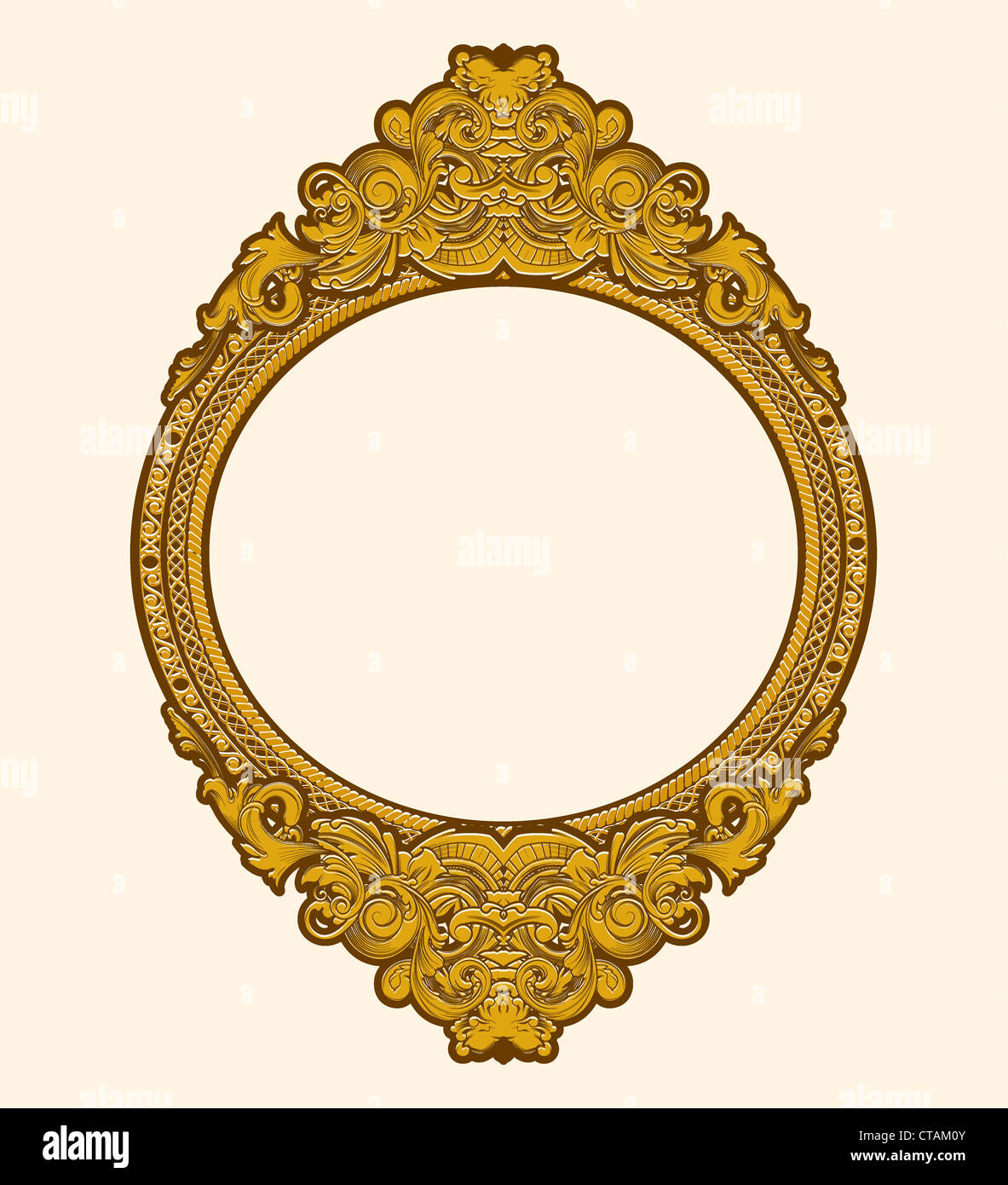 engraved gold floral frame vector illustation Stock Photo Alamy