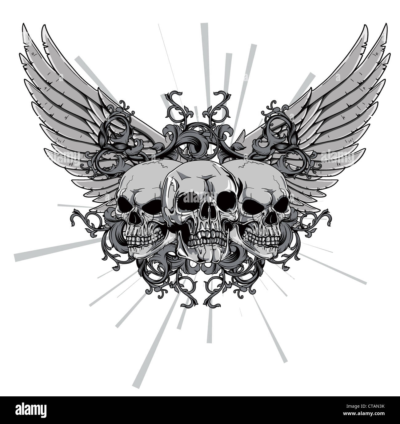 vector t-shirt design with skulls Stock Photo - Alamy