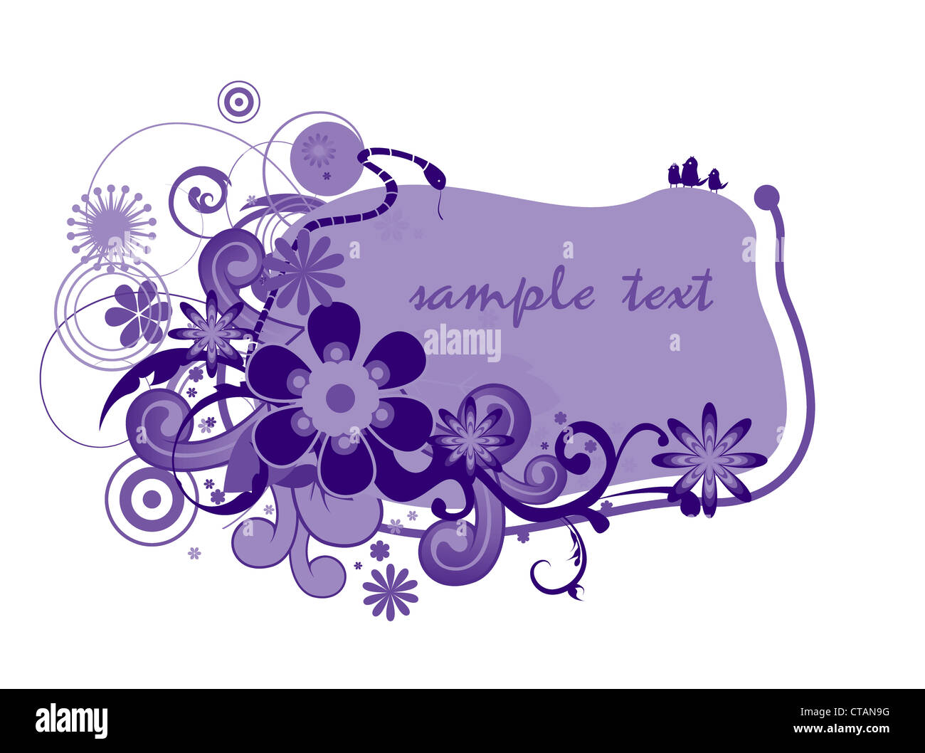 spring floral frame vector illustration Stock Photo - Alamy