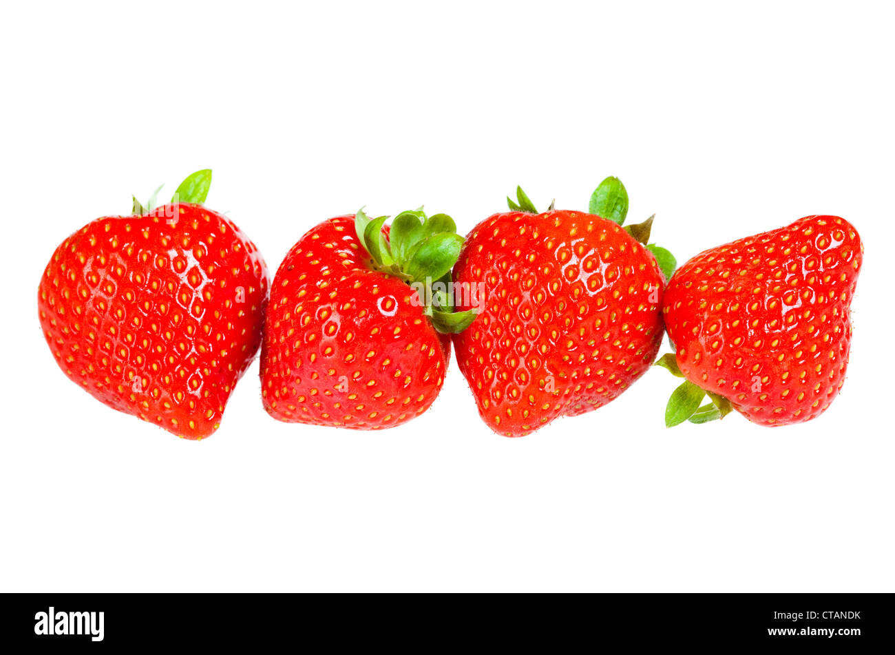 Ripe strawberry on a white background Stock Photo - Alamy