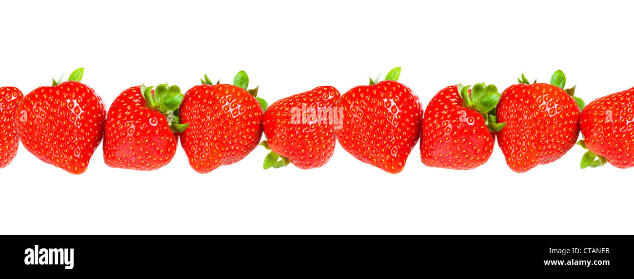 Ripe strawberry on a white background Stock Photo - Alamy