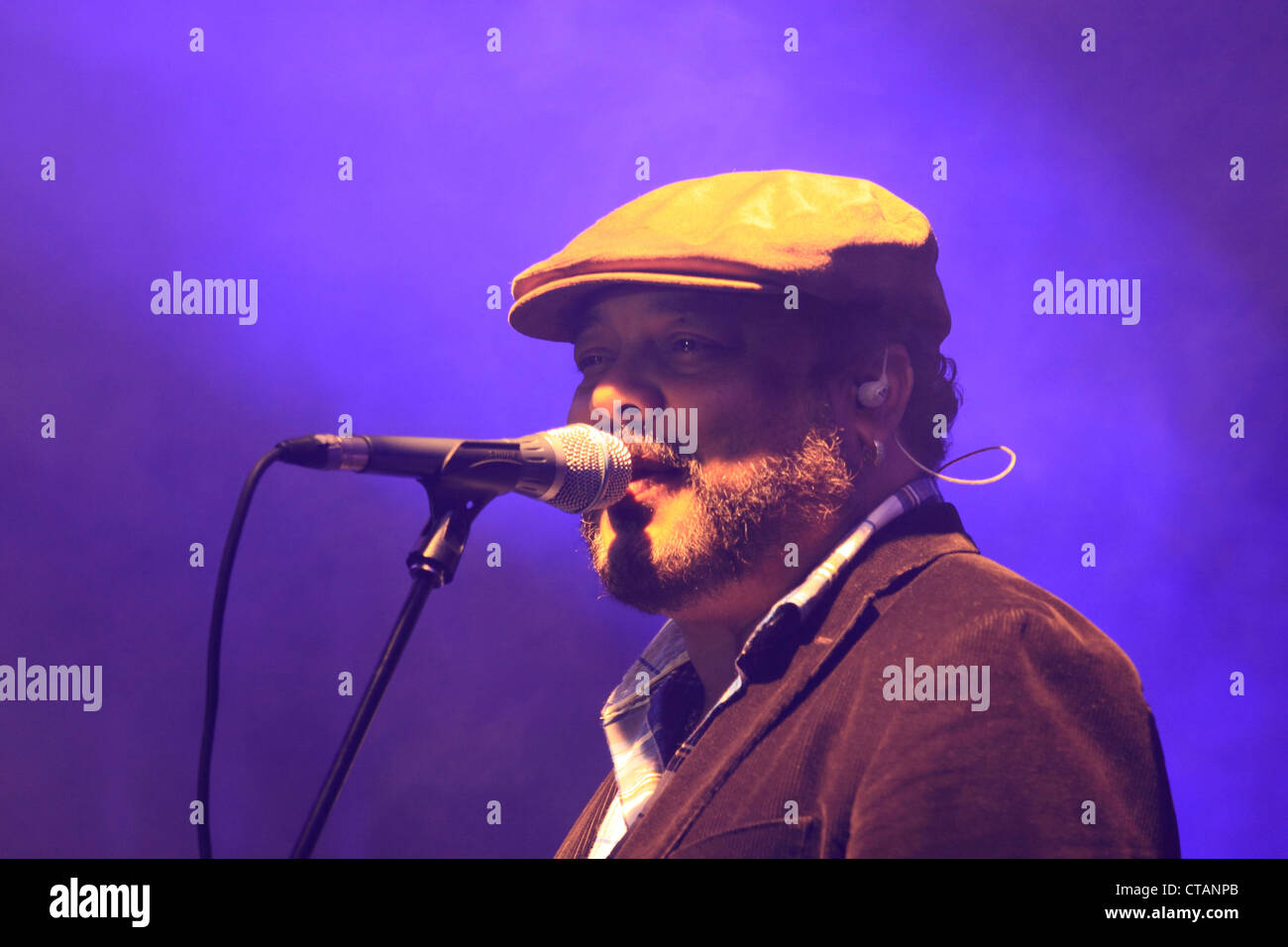 Cuban singer Francisco Cespedes in concert in Los Suenos Marriott Resort, Costa Rica. Stock Photo