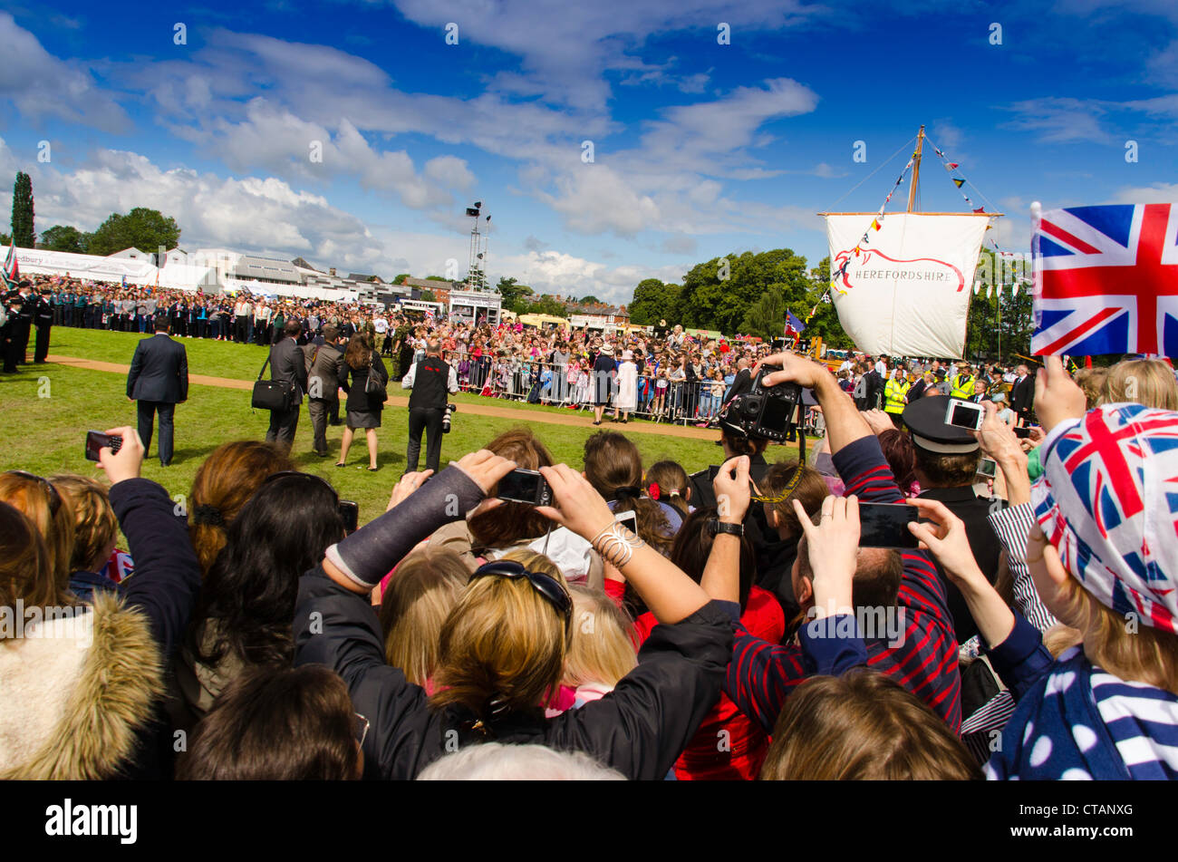 Queen Elizabeth ll on a tour of Hereford England during her Diamond