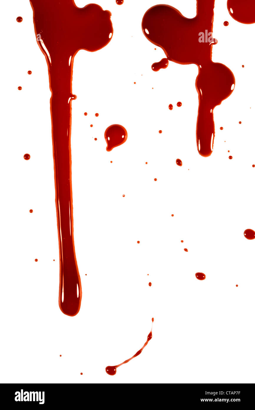 Blood drops on a white background Stock Photo Alamy