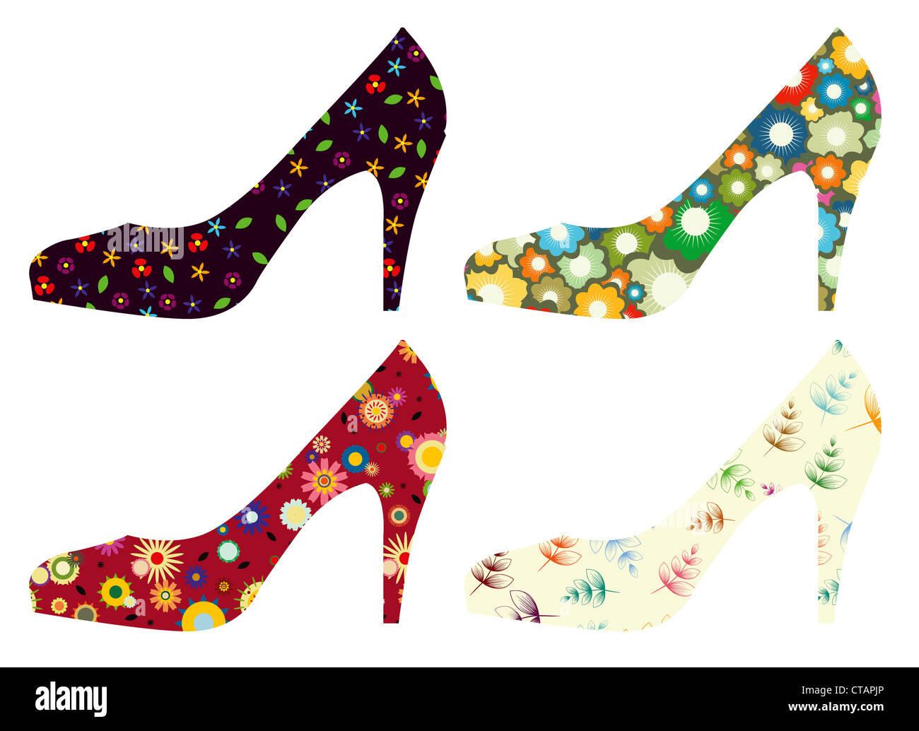 stylized woman shoes vector illustration Stock Photo - Alamy
