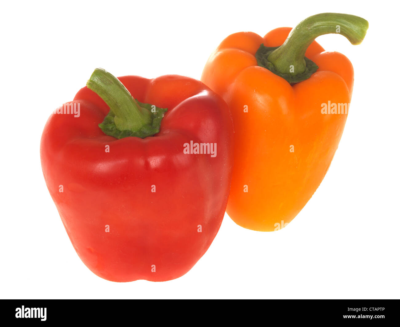 Red and Orange Peppers Stock Photo