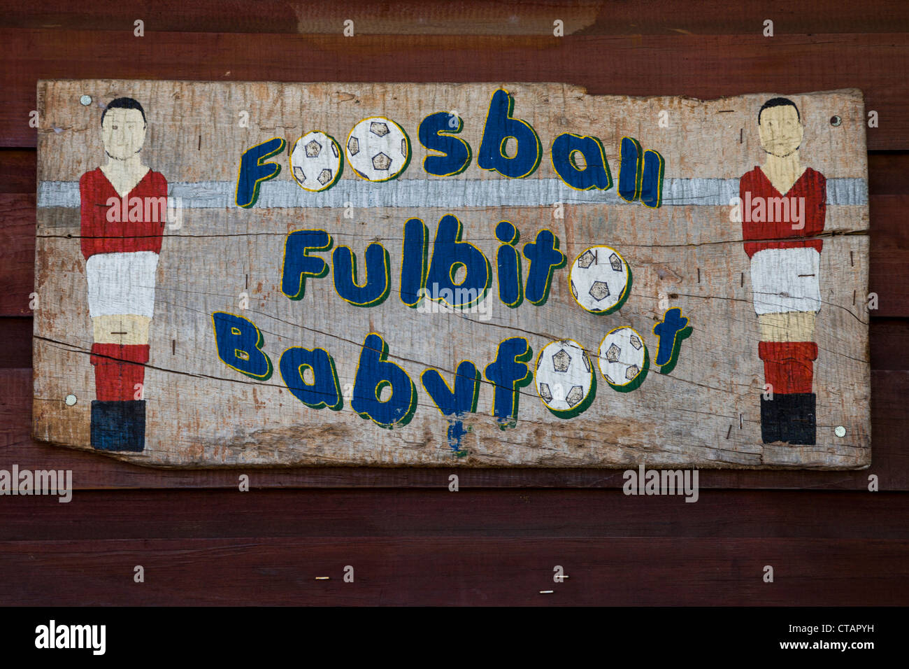 Foosball sign outside of a bar on Isla Colon, Bocas del Toro, Panama
