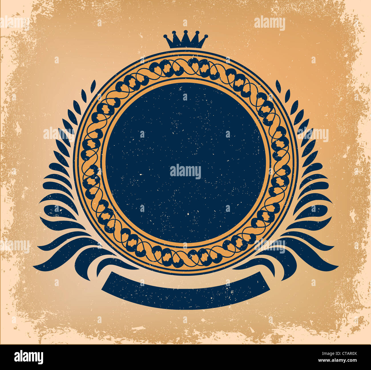 vector retro label with grunge background Stock Photo - Alamy