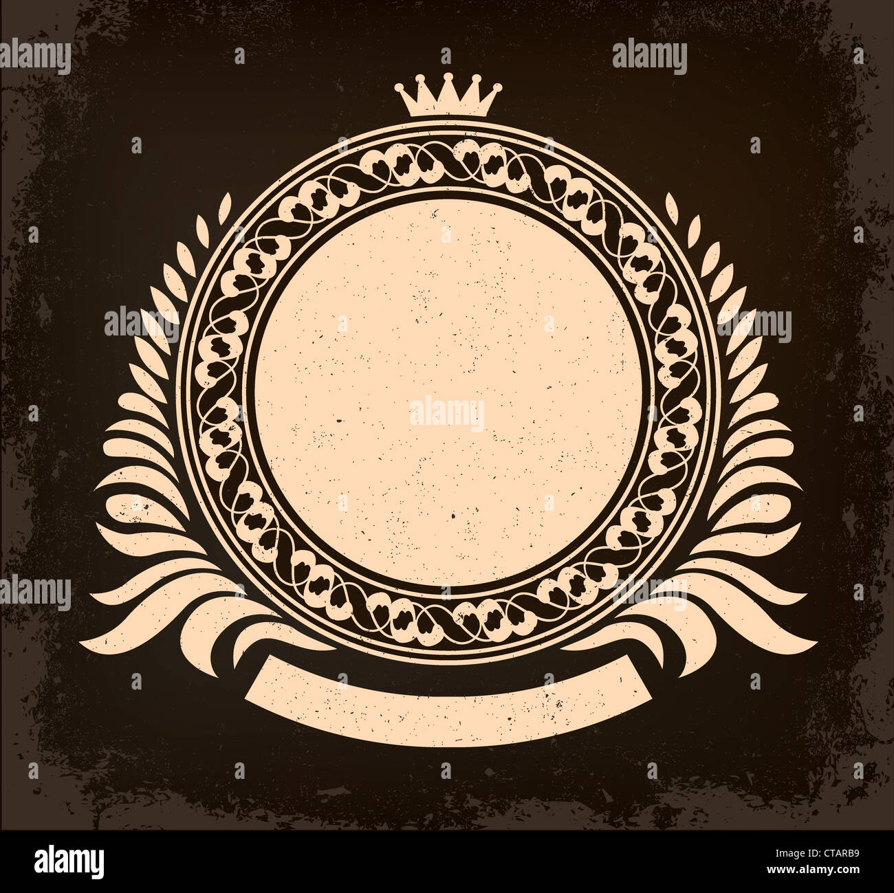 vector retro label with grunge background Stock Photo - Alamy