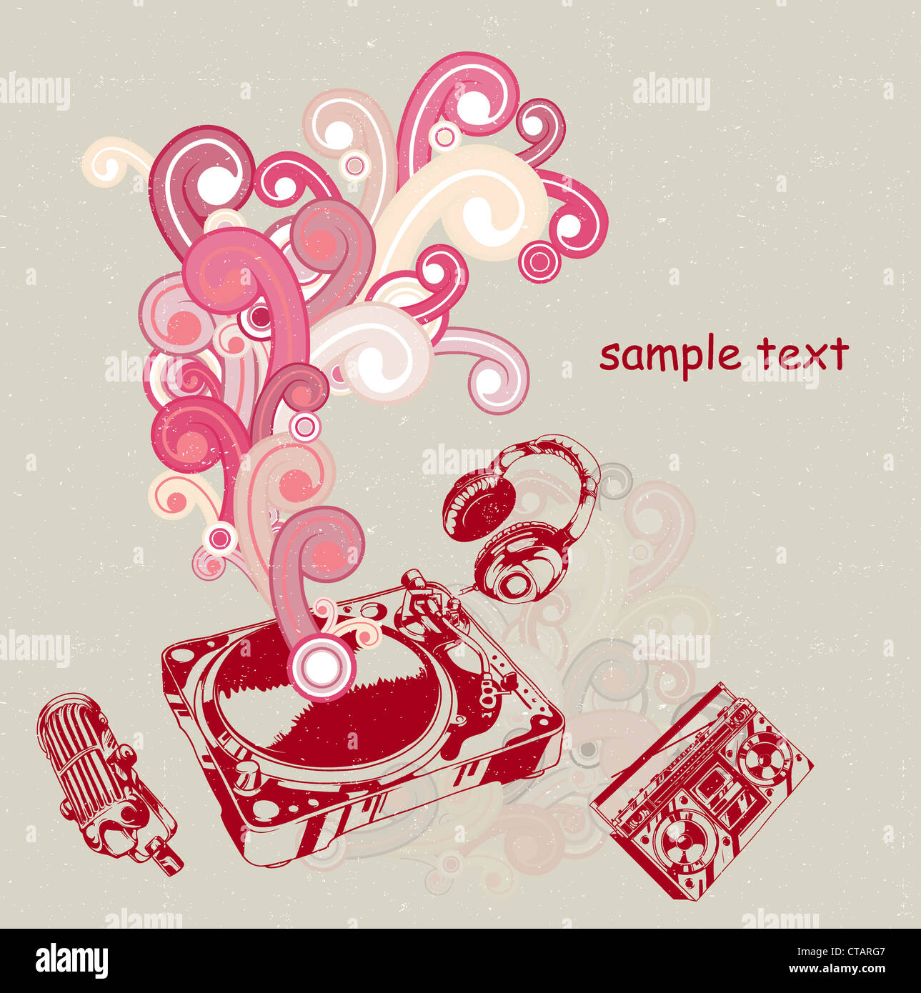 retro music poster vector illustration Stock Photo - Alamy