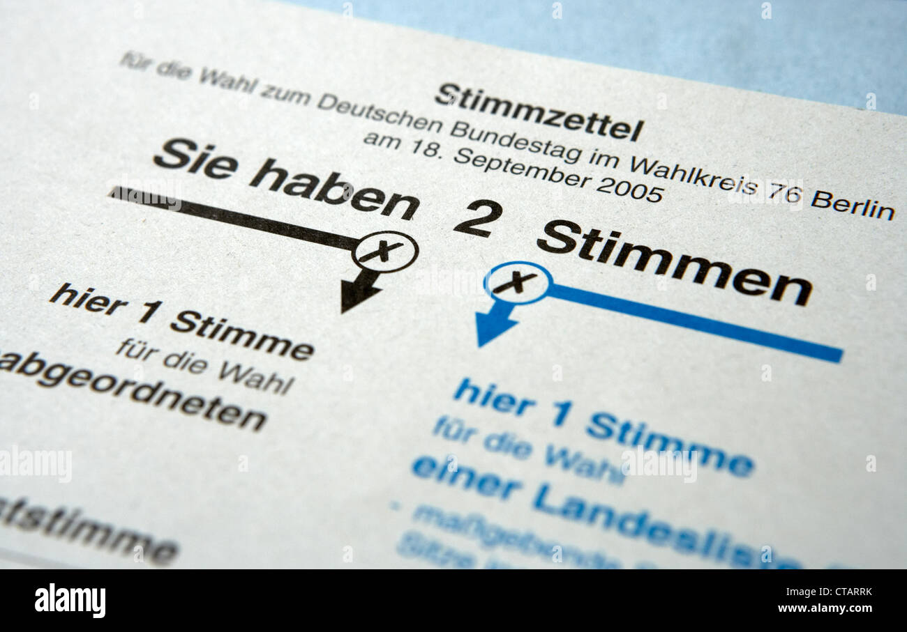 Extract the ballot for parliamentary elections in 2005 Stock Photo