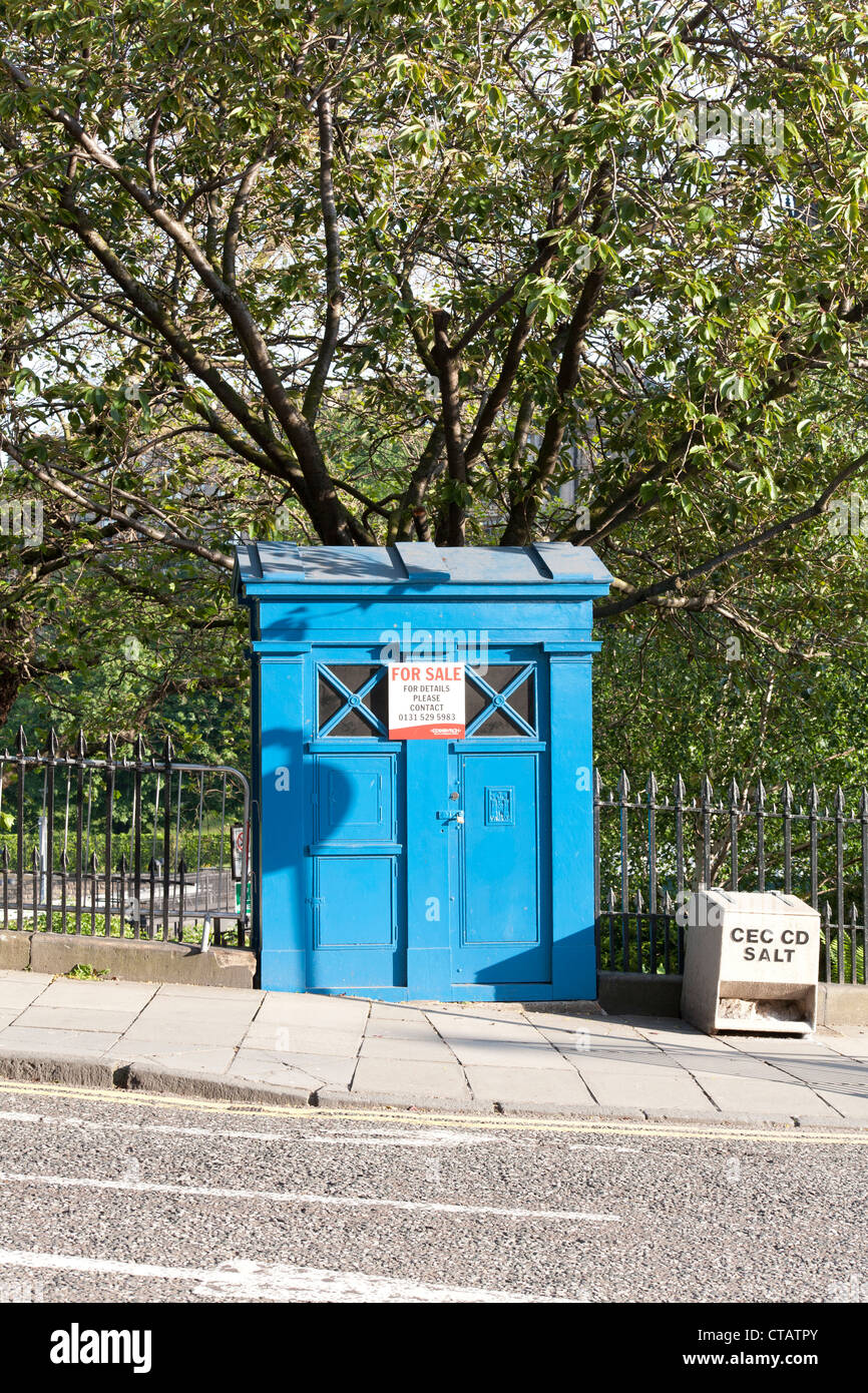 Police Box for Sale, Edinburgh, Scotland, United Kingdom, Europe Stock Photo