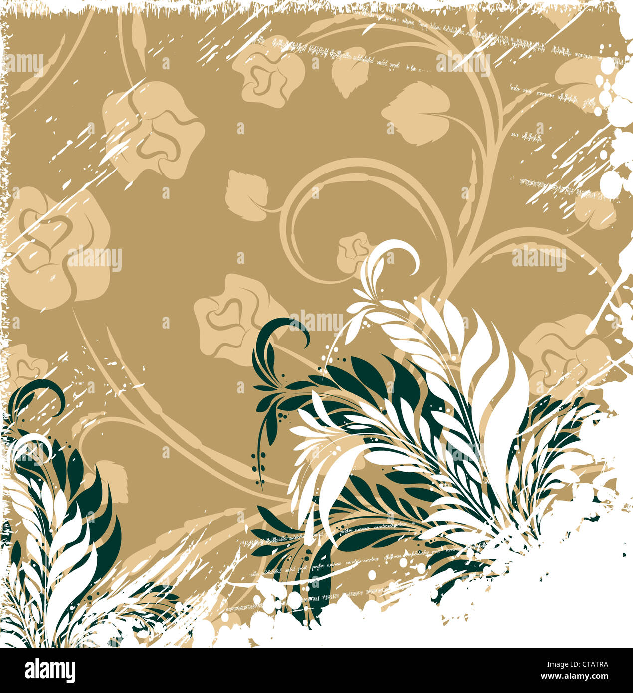 grunge floral background vector illustration Stock Photo - Alamy