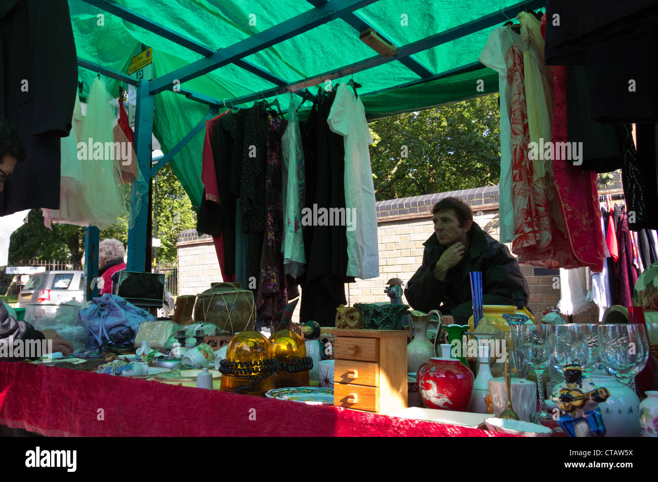 scene at East Street market by Walworth Road in South London July 2012 Stock Photo