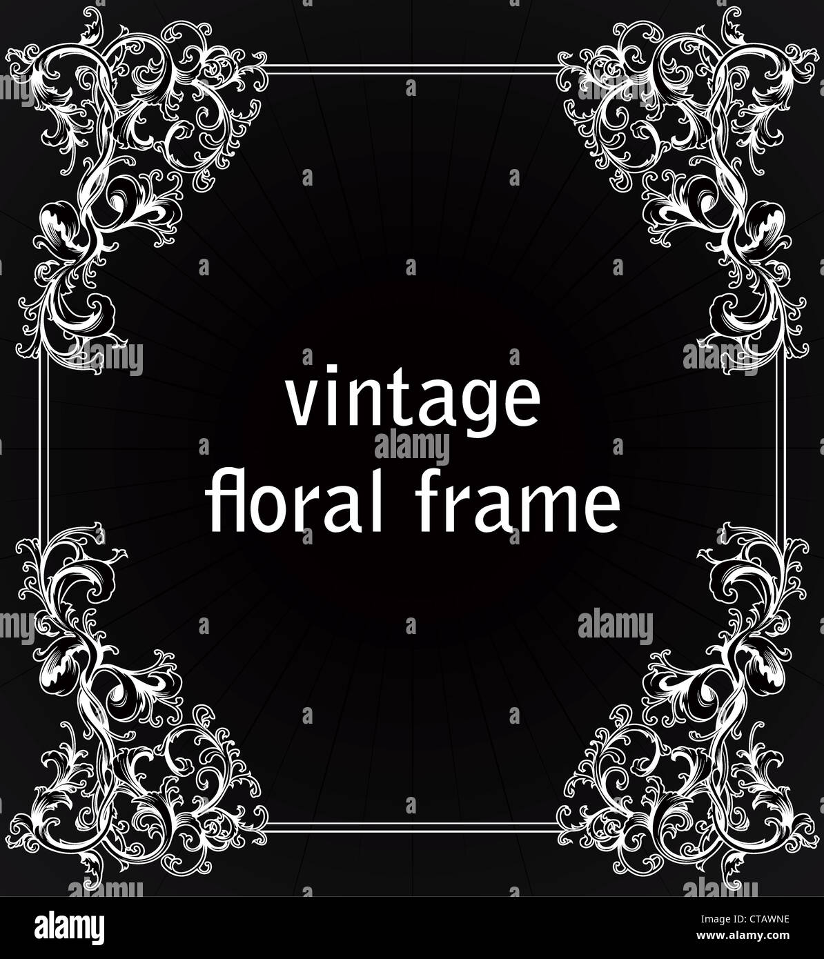 vintage floral frame vector illustration Stock Photo - Alamy