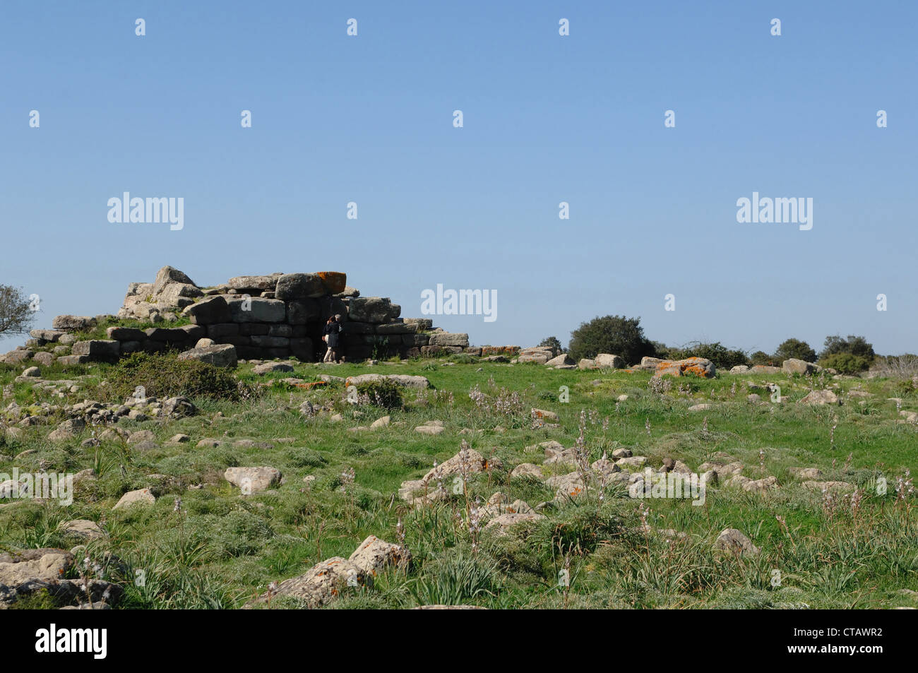 a view of giants' grave, sa domu e s'orku, near Siddi village, Sardinia, Italy Stock Photo