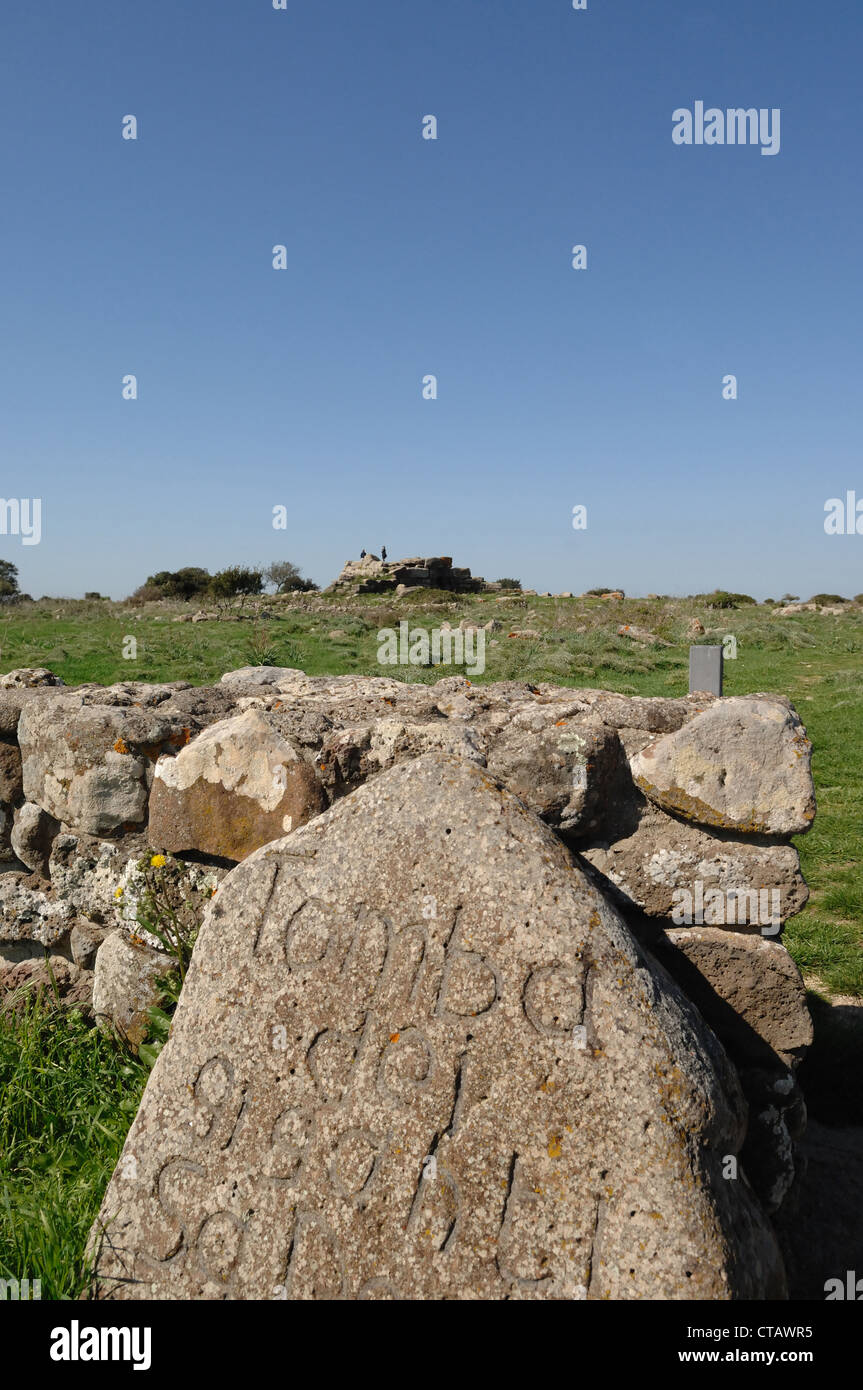 view on Giants' grave Sa domu e s'orku near Siddi village, Italy Stock Photo