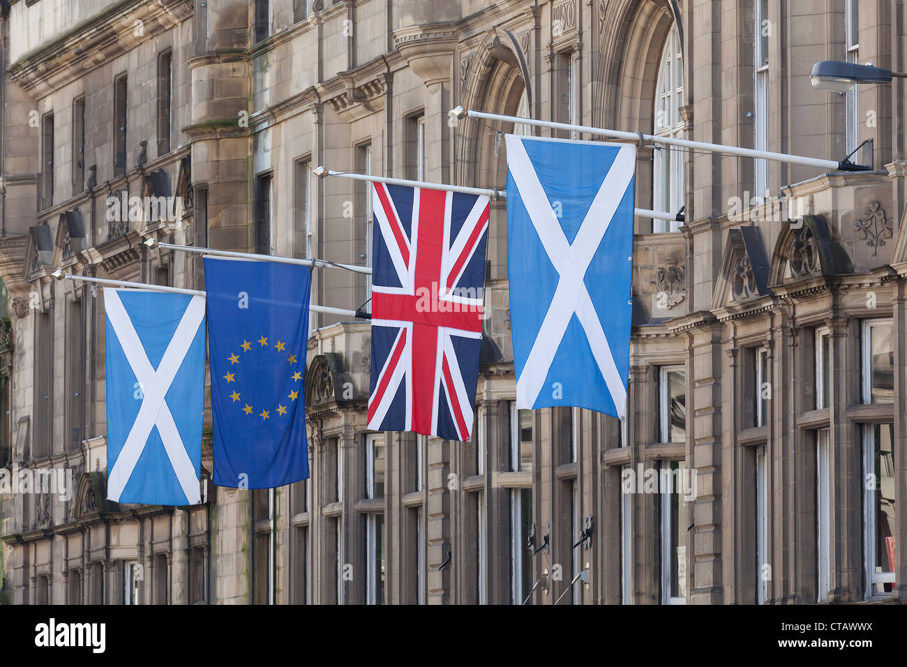 Flags, Edinburgh, Scotland, United Kingdom, Europe Stock Photo Alamy
