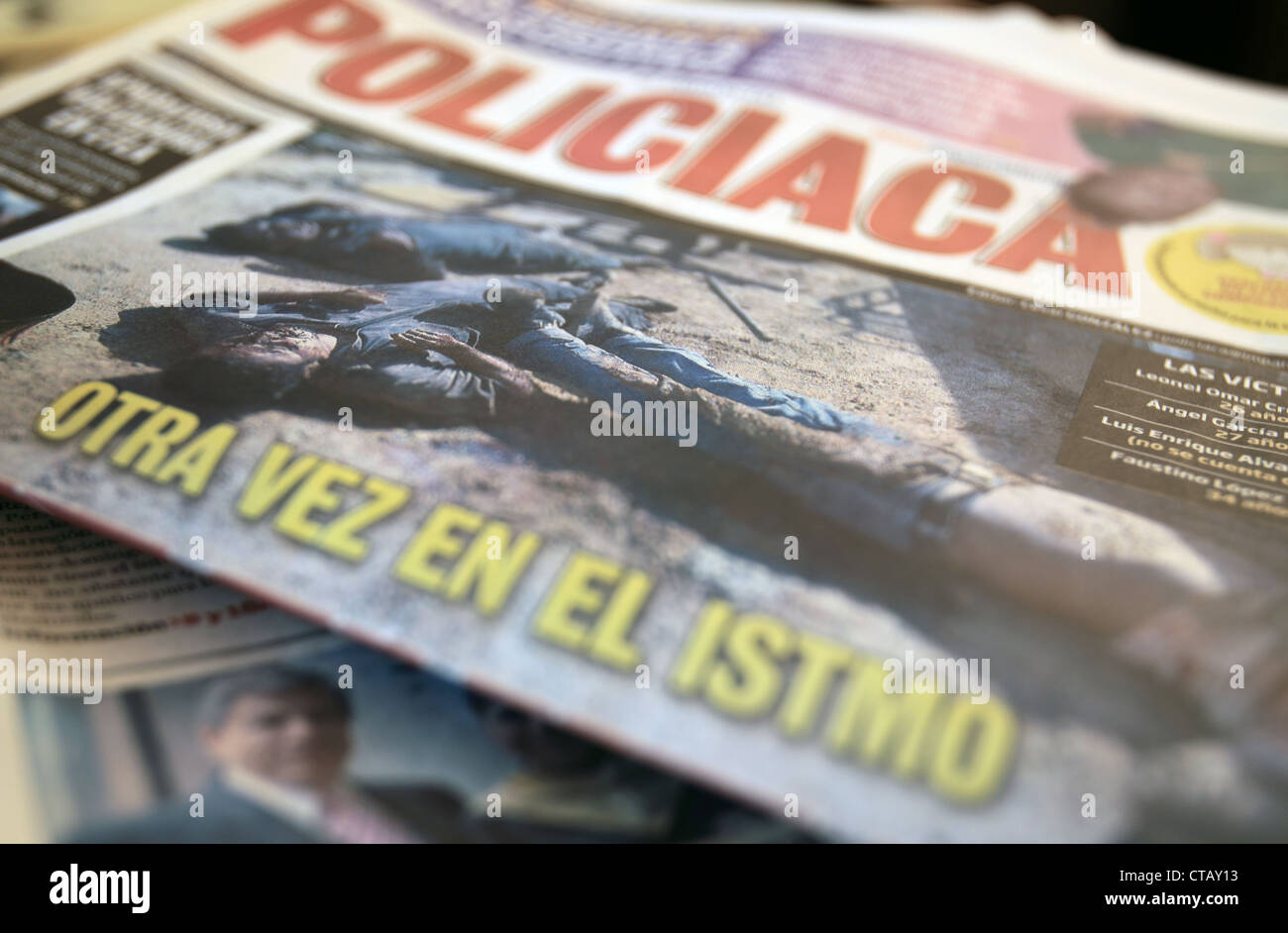A Mexico regional newspaper reports on the countries drug war. Stock Photo