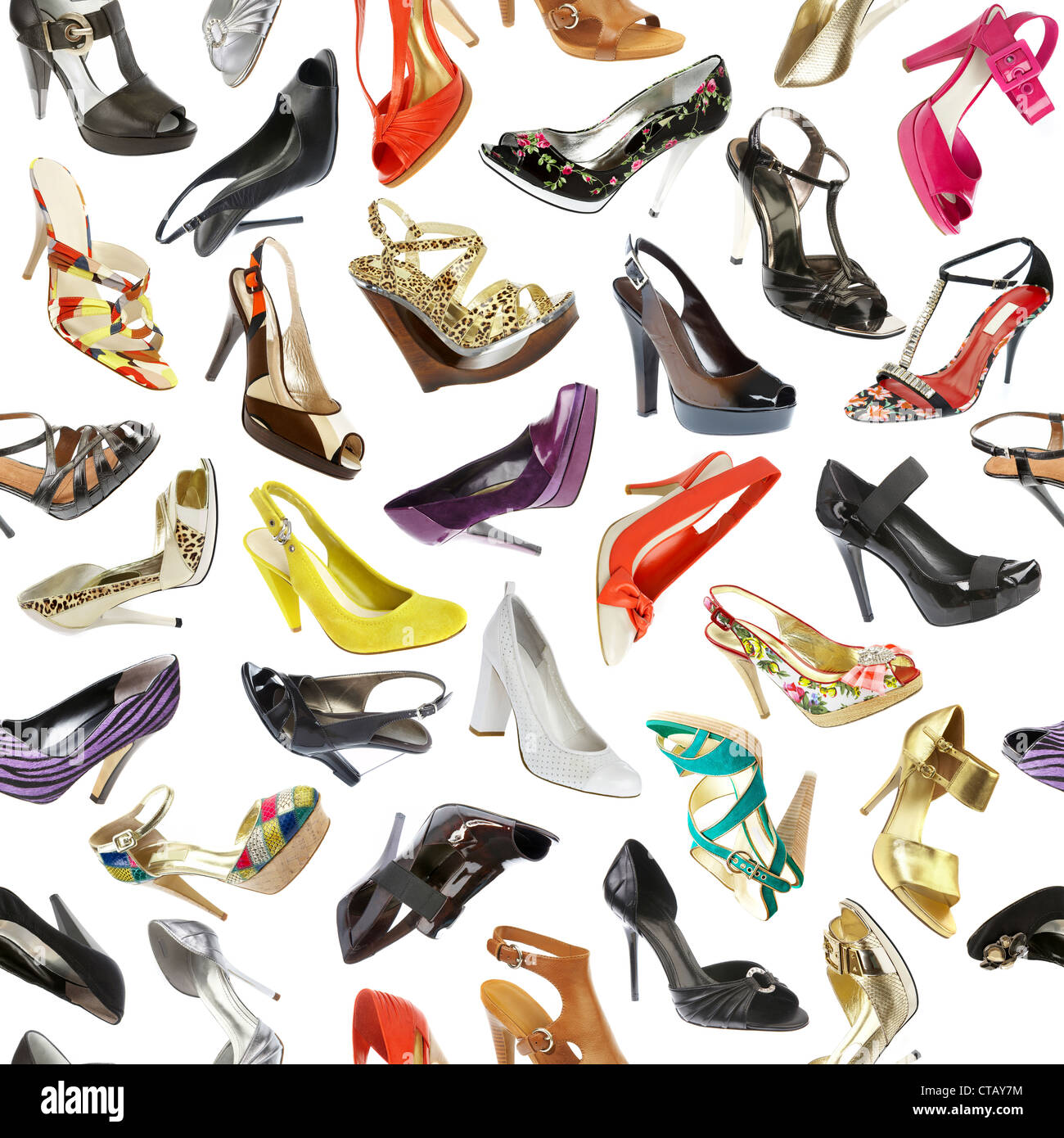 seamless background from shoes on the white Stock Photo - Alamy
