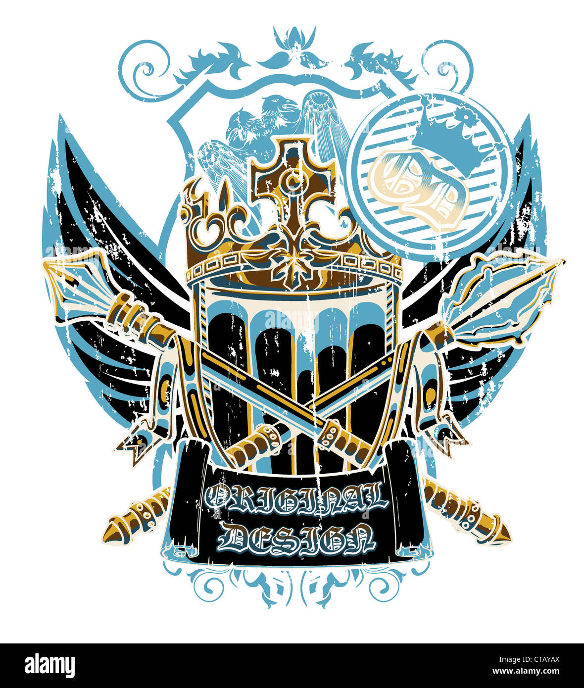 vector grunge label with crest Stock Photo Alamy