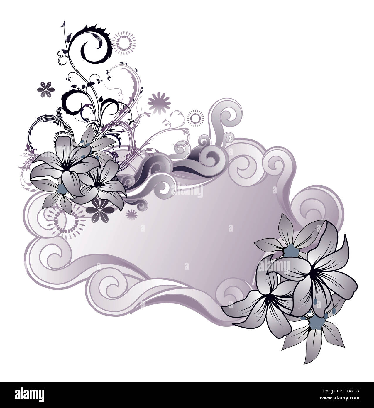 abstract illustration of a frame with floral Stock Photo - Alamy