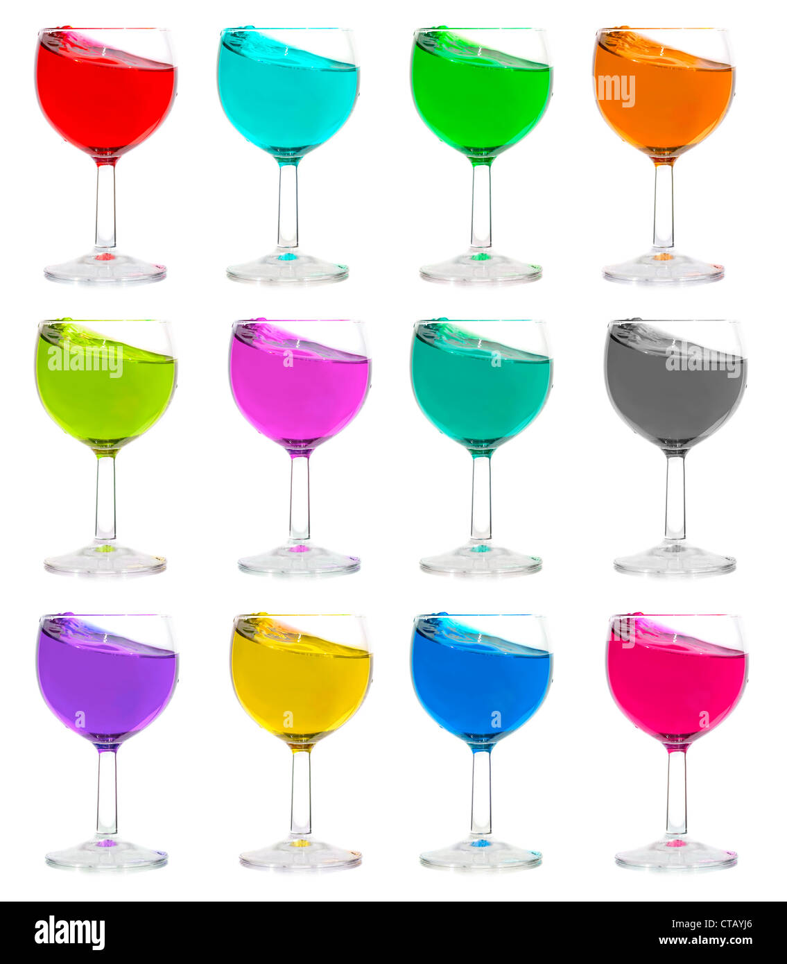The Multicoloured wine glasses Stock Photo Alamy