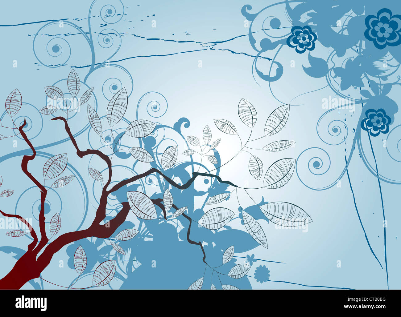 grunge floral background vector illustration Stock Photo - Alamy