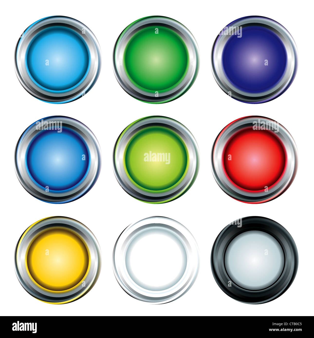 glossy buttons set vector illustration Stock Photo - Alamy