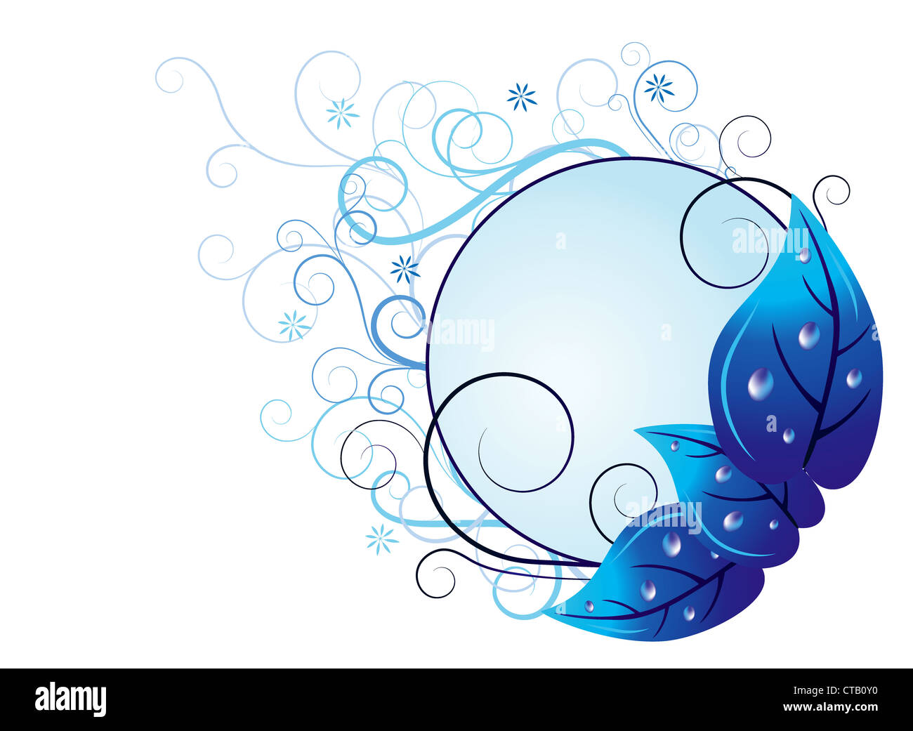 vector blue floral illustration Stock Photo - Alamy