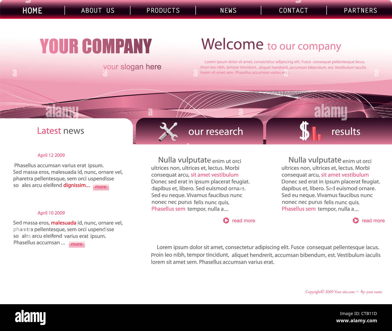 glossy website template vector illustration Stock Photo - Alamy
