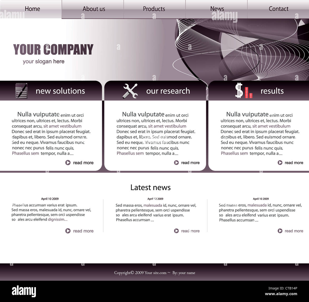 glossy website template vector illustration Stock Photo - Alamy