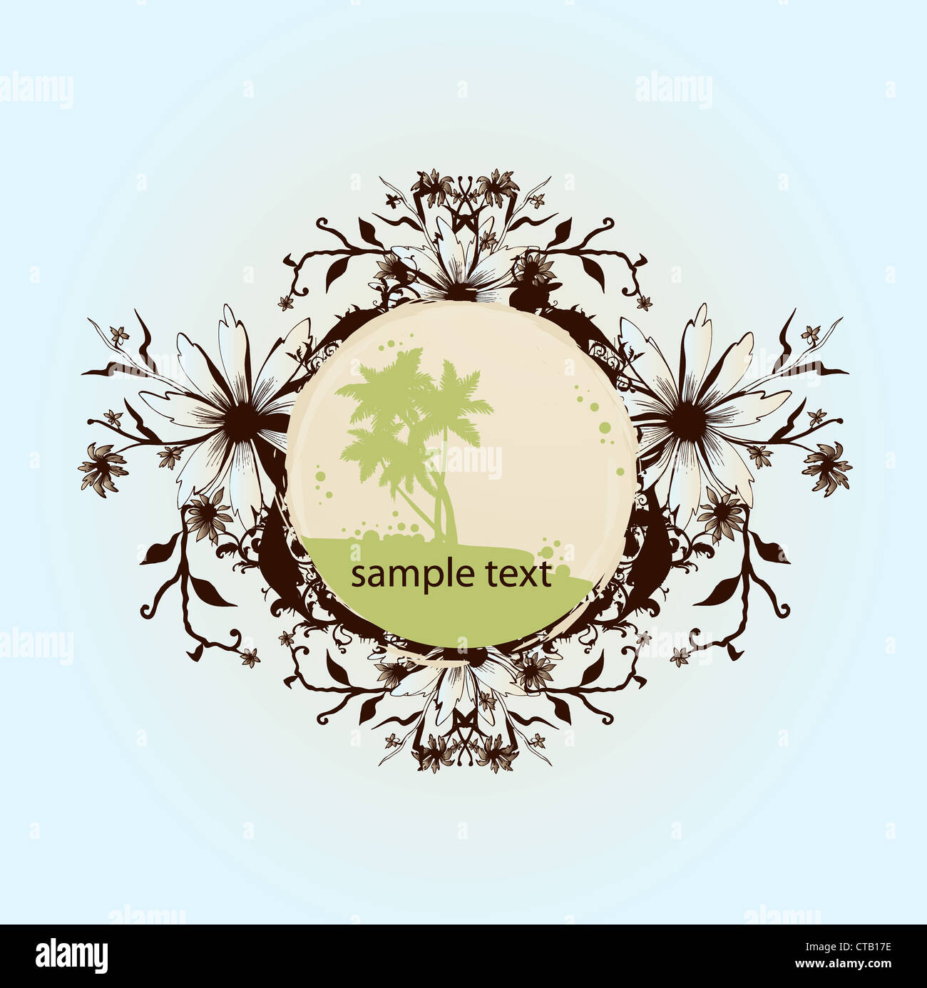 summer floral frame vector illustration Stock Photo - Alamy