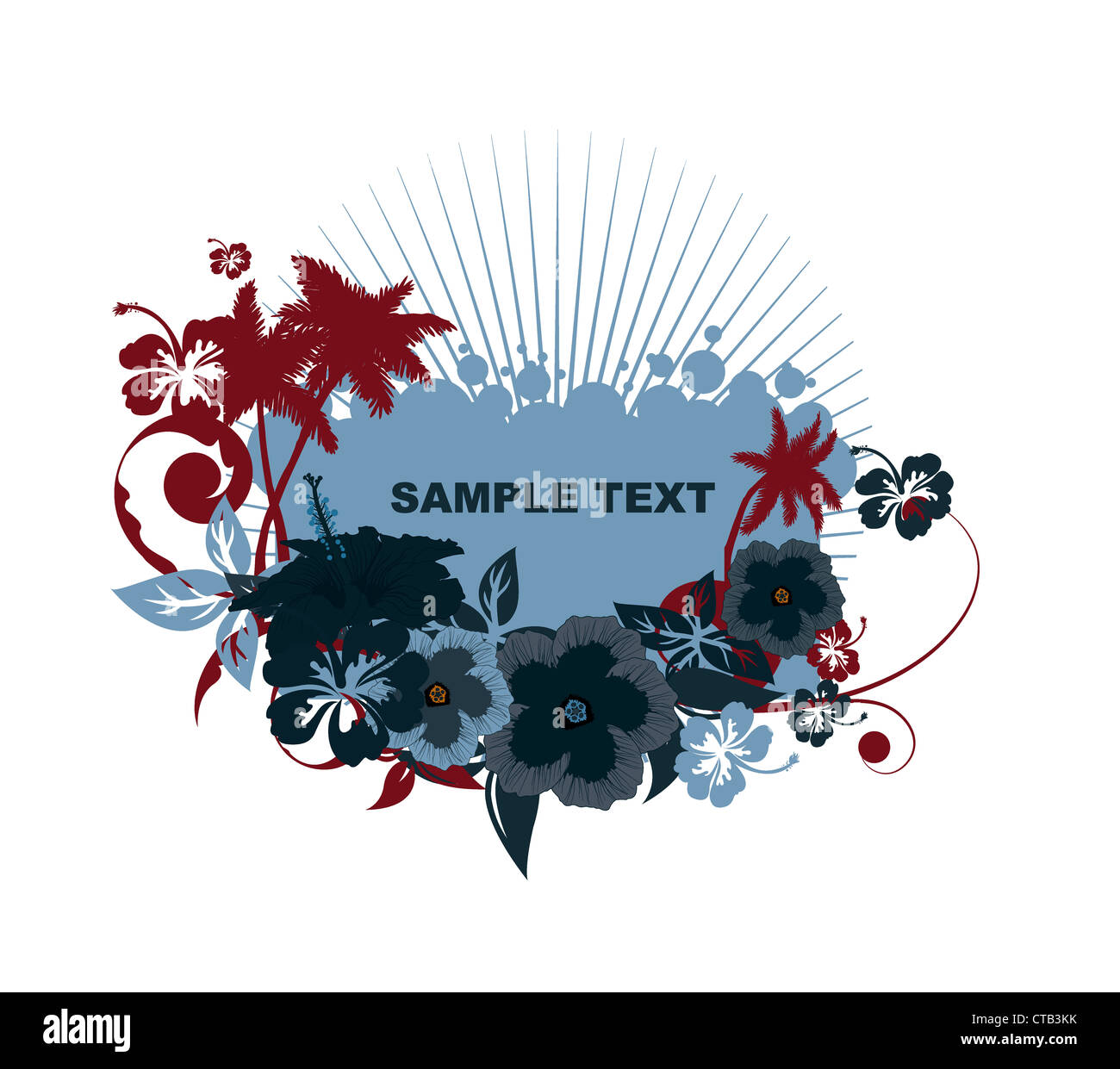 summer floral frame vector illustration Stock Photo - Alamy