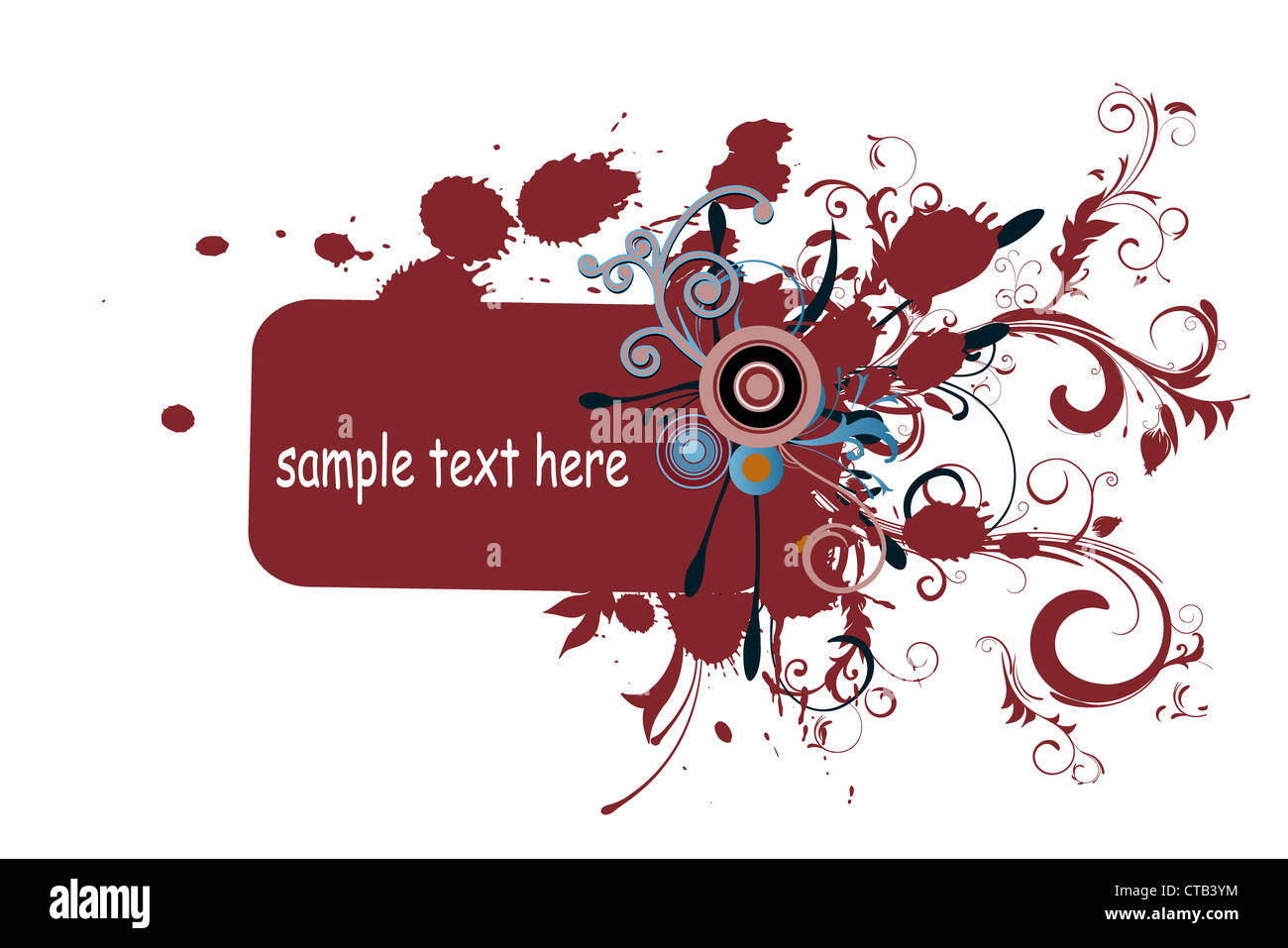 grunge floral frame vector illustration Stock Photo - Alamy