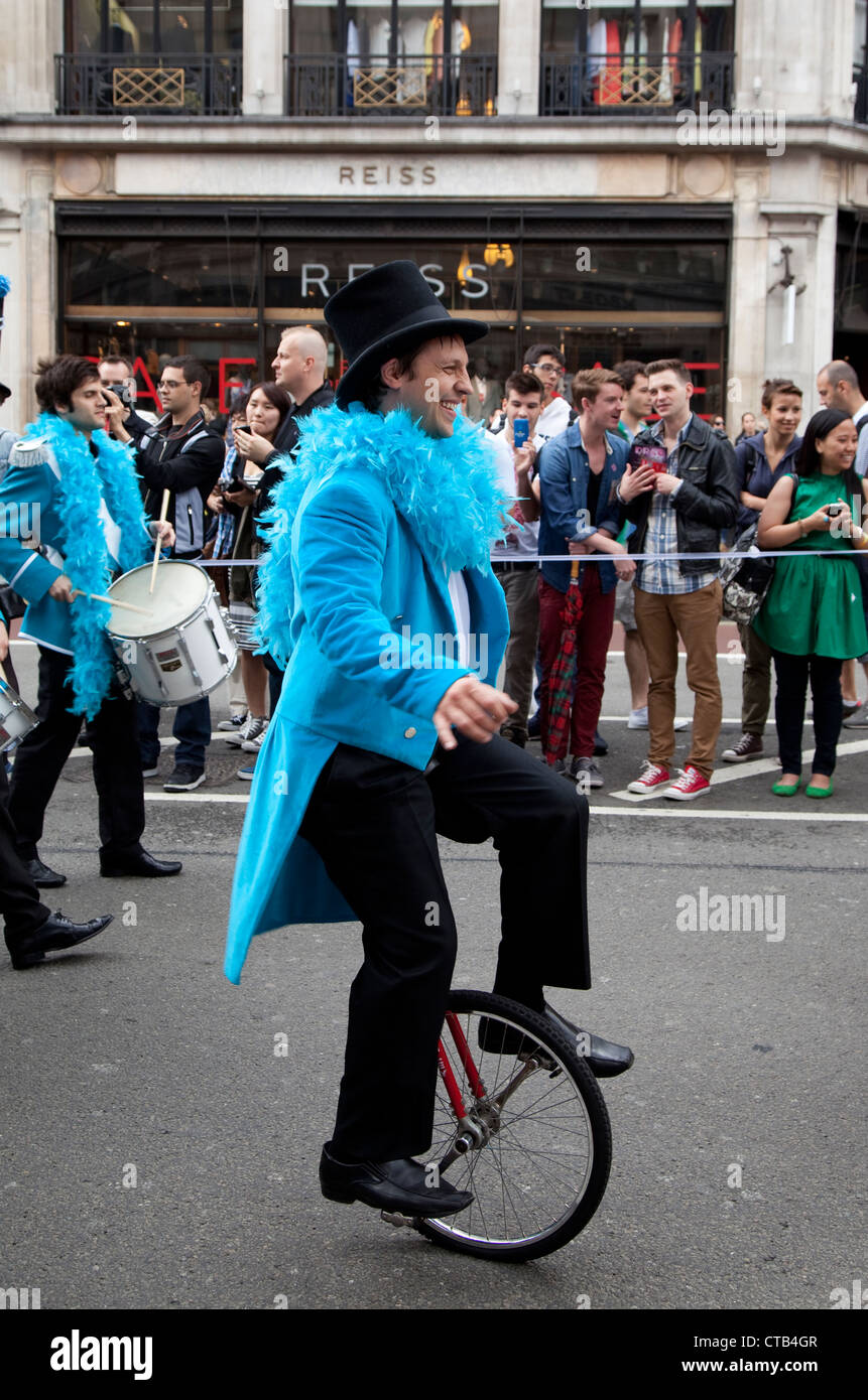 Guy on a unicycle at World Pride in London - 7 July 2012 Stock Photo