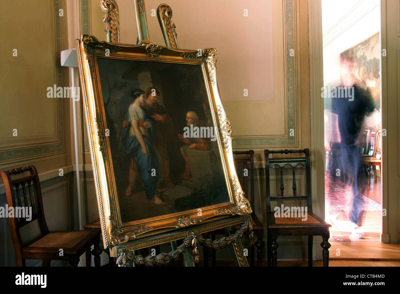 Painting in the Britz Castle Christian Rode Stock Photo - Alamy