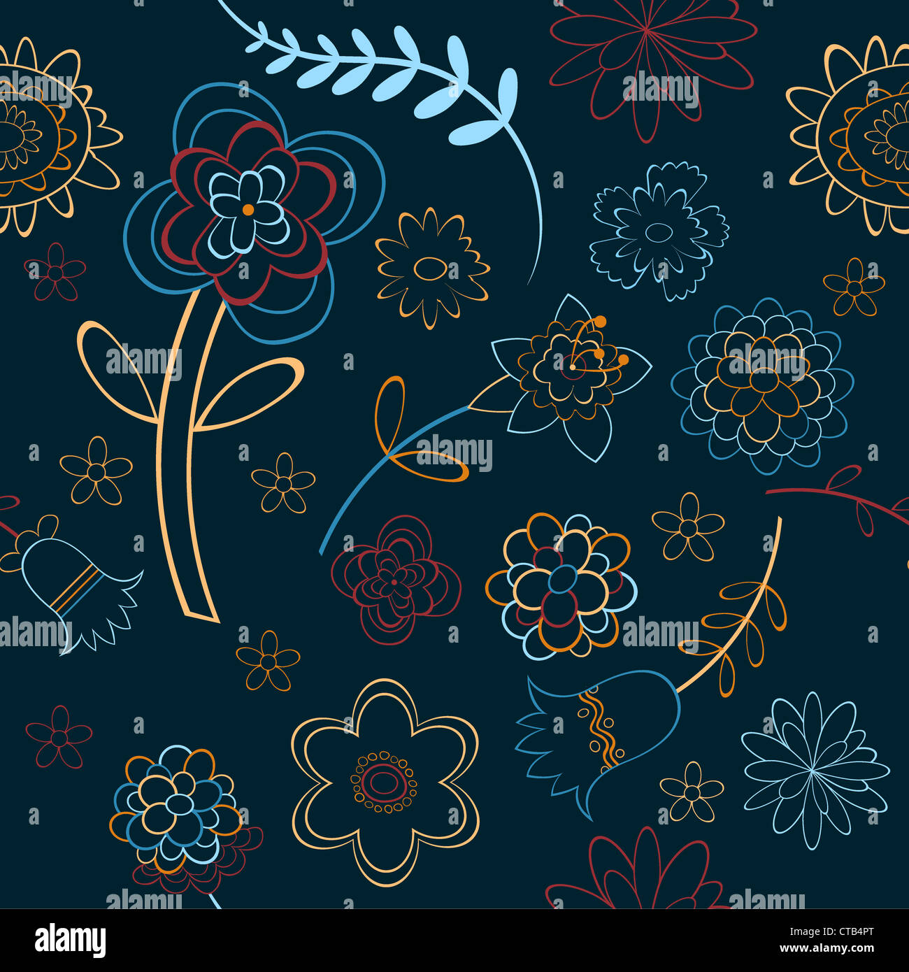 seamless floral background vector illustration Stock Photo - Alamy