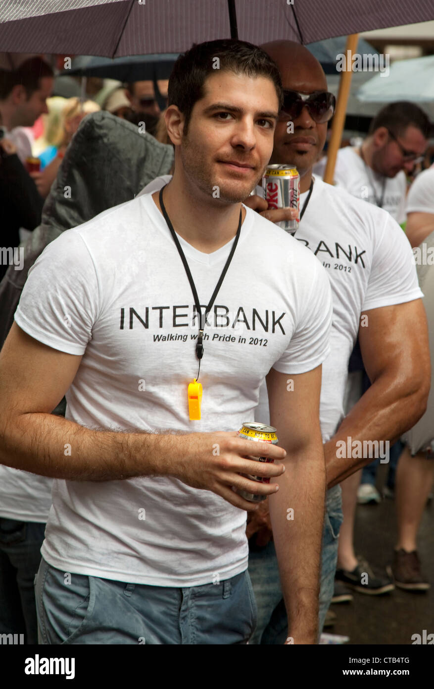 Handsome man at World Pride in London - 7 July 2012 Stock Photo