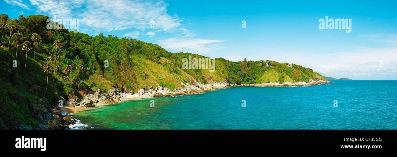 Beautiful tropical lagoon. Panoramic composition in high resolution. HDR processed. Stock Photo