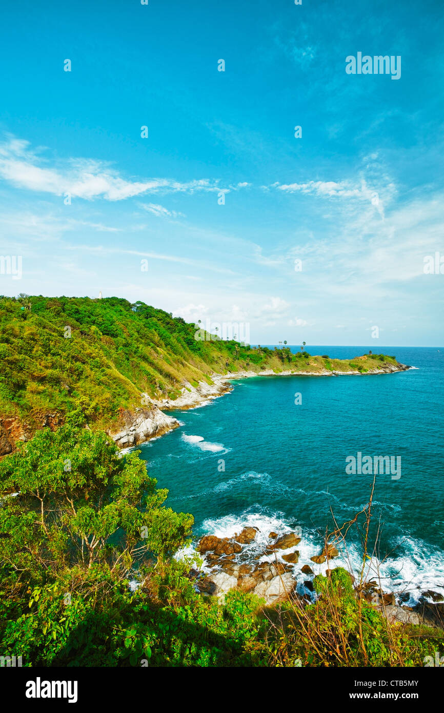 Promthep cape. Phuket island, Thailand. Vertical shot. HDR processed. Stock Photo