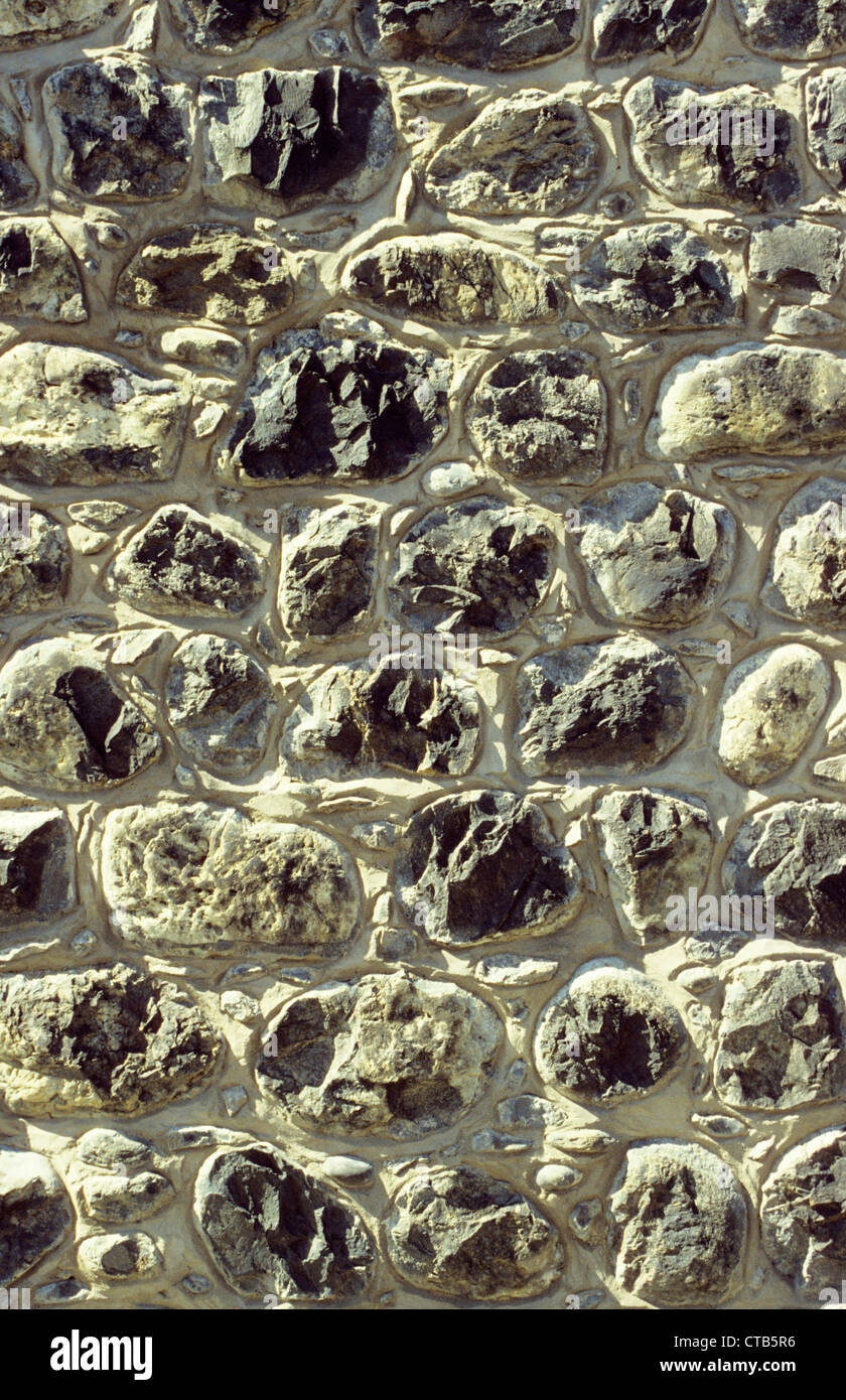 Stone (flint) wall detail, Lyme Regis, Dorset, UK Stock Photo Alamy