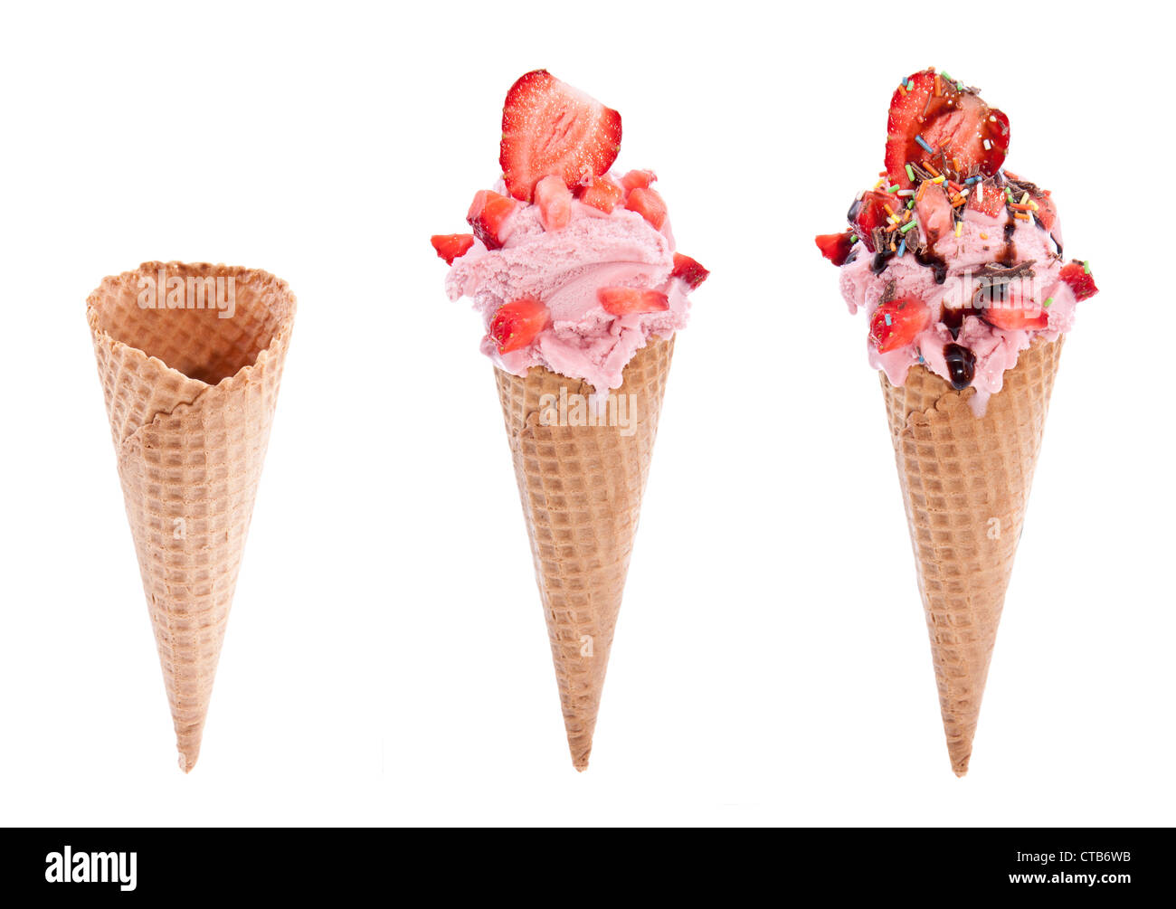 Strawberry Ice Cream isolated on white background Stock Photo - Alamy