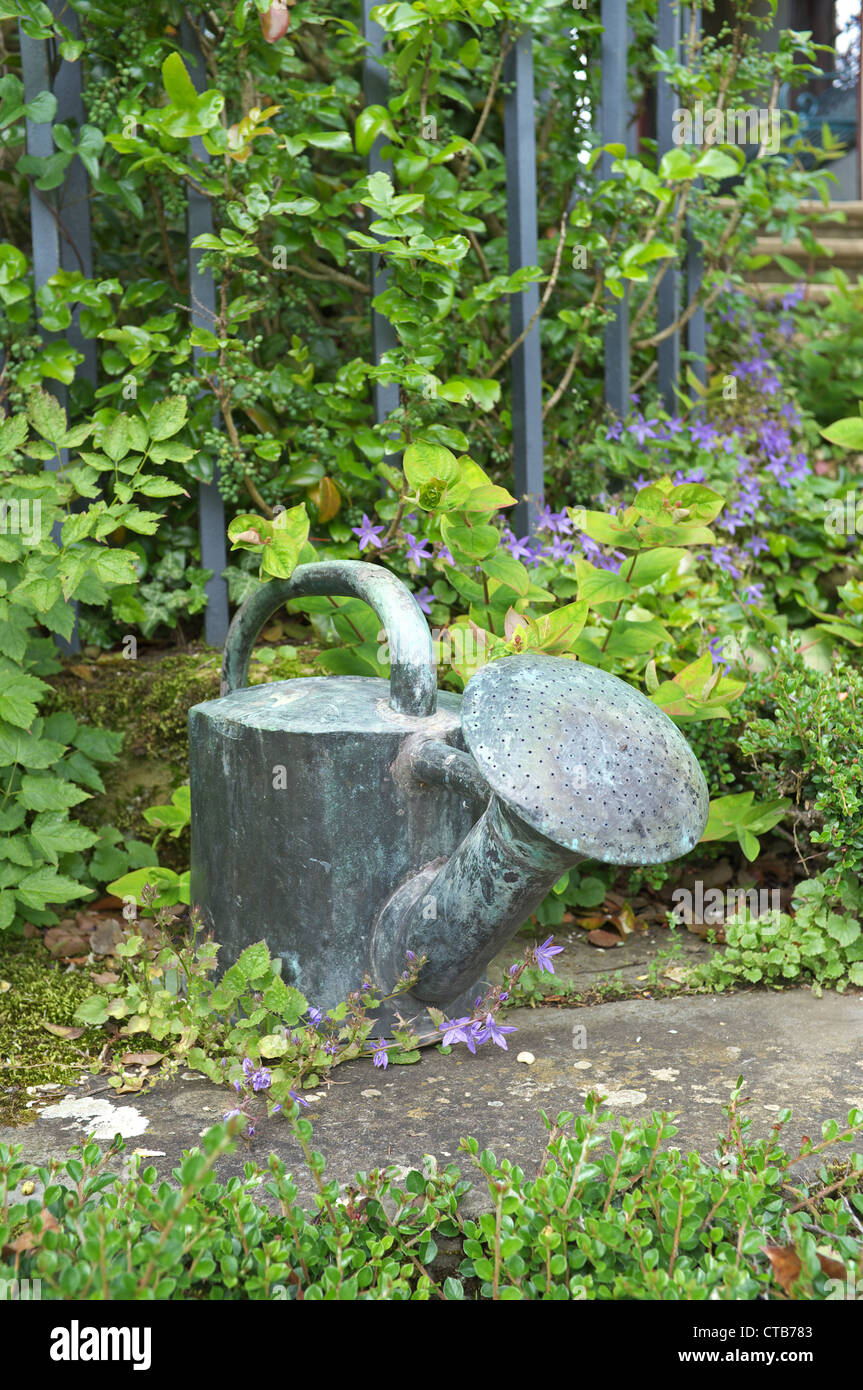 Ornamental metal galvanised watering can, England, UK Stock Photo Alamy