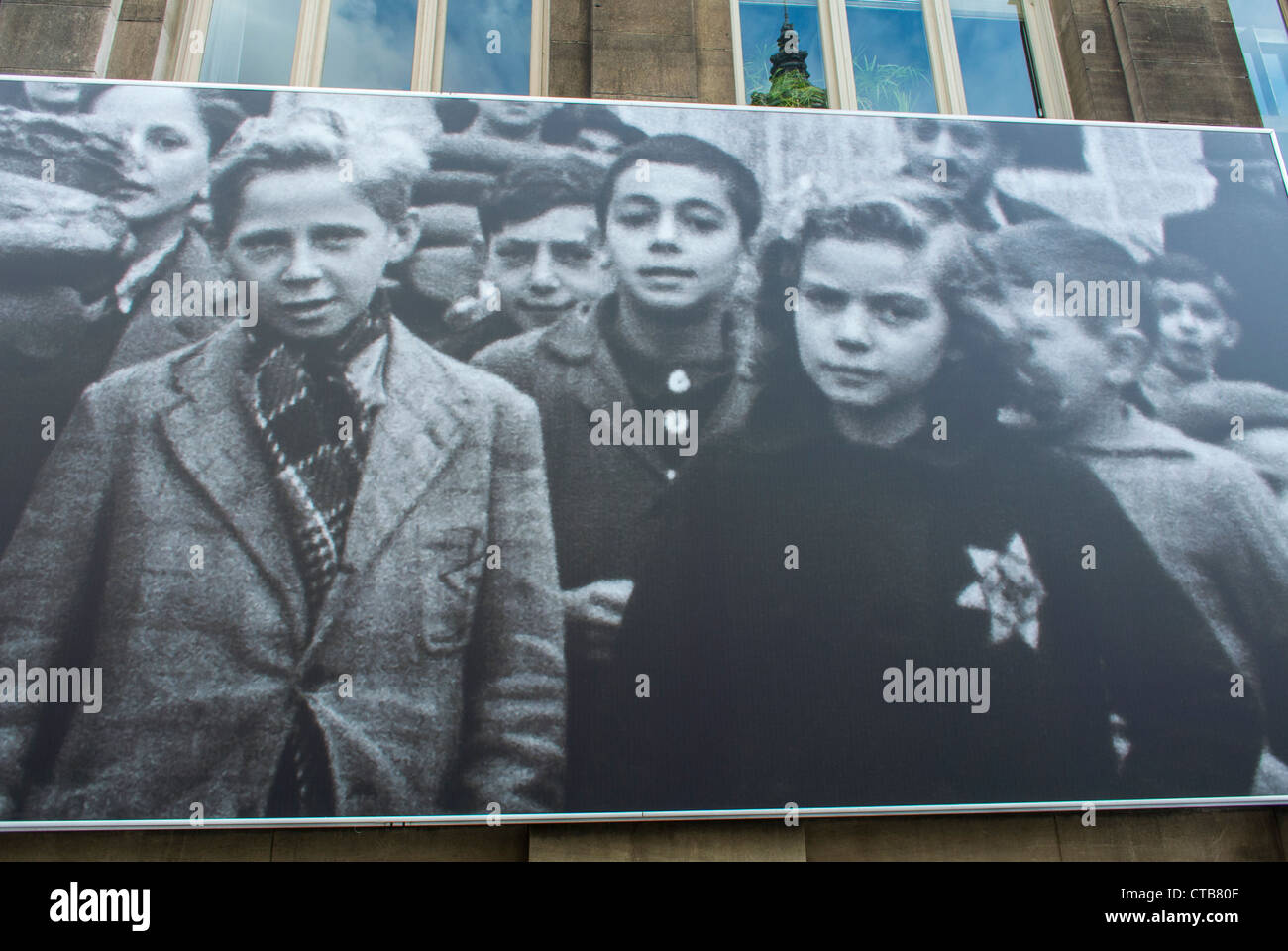 Paris, France, Public Photo Exhibit in City Hall, The Children of The Holocaust in WWII, Nazi Deportations of Jews and other Foreigners, to German Death Camps, history jews france, Archives Photo Stock Photo