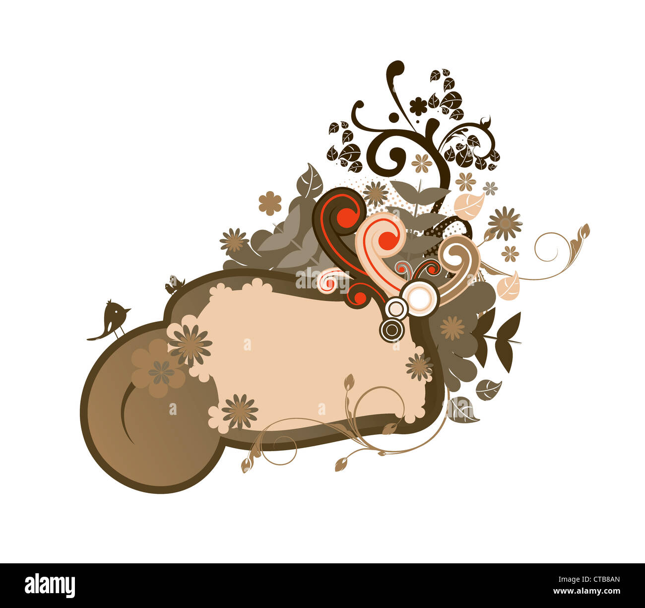 abstract floral frame vector illustration Stock Photo - Alamy