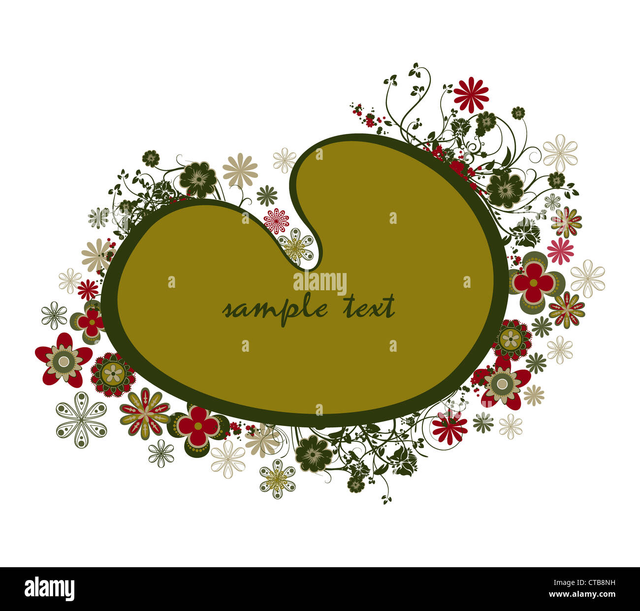vintage floral frame vector illustration Stock Photo - Alamy